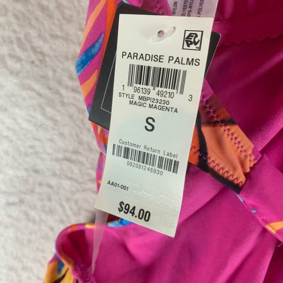 Bar III Women's Cowl Neck Paradise Palms Cutout One-Piece Swimsuit Size S NWT - Picture 5 of 9